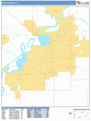 Lake Charles Wall Map