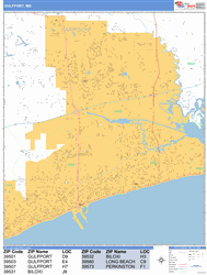 Gulfport Wall Map