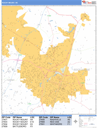 Rocky Mount Wall Map