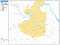 Schenectady Wall Map