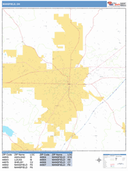 Mansfield Wall Map