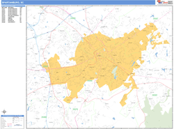 Spartanburg Wall Map