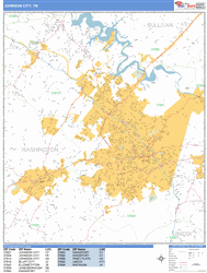 Johnson City Wall Map