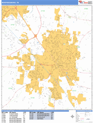 Murfreesboro Wall Map