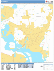 Baytown Wall Map