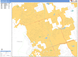Cedar Park Wall Map