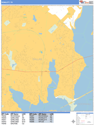 Rowlett Wall Map