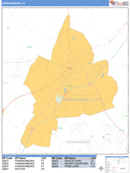 Harrisonburg Wall Map