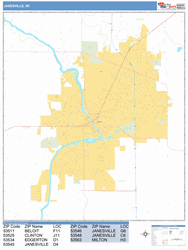 Janesville Wall Map