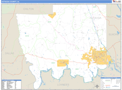 Autauga County, AL Zip Code Wall Map