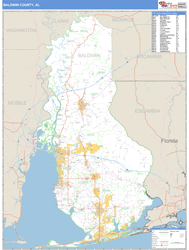 Baldwin County, AL Zip Code Wall Map