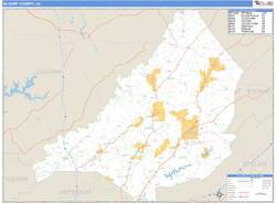 Blount County, AL Zip Code Wall Map