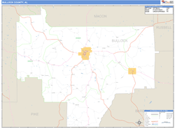 Bullock County, AL Zip Code Wall Map