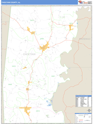 Choctaw County, AL Zip Code Wall Map