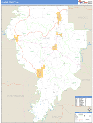 Clarke County, AL Zip Code Wall Map