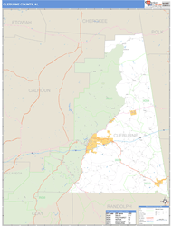 Cleburne County, AL Zip Code Wall Map