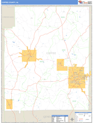 Coffee County, AL Zip Code Wall Map