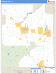 Covington County, AL Zip Code Wall Map