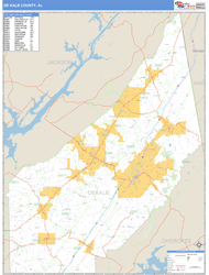 DeKalb County, AL Zip Code Wall Map