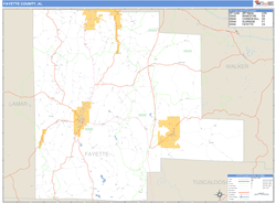 Fayette County, AL Zip Code Wall Map