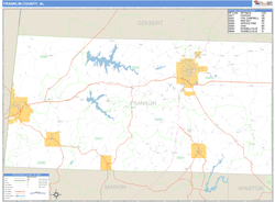 Franklin County, AL Wall Map