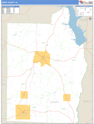 Henry County, AL Zip Code Wall Map