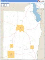 Henry County, AL Wall Map