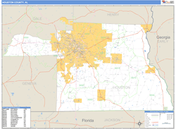 Houston County, AL Zip Code Wall Map