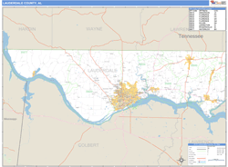 Lauderdale County, AL Zip Code Wall Map