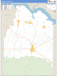 Lawrence County, AL Zip Code Wall Map