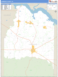 Lawrence County, AL Wall Map