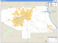 Lee County, AL Zip Code Wall Map