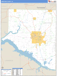 Limestone County, AL Zip Code Wall Map