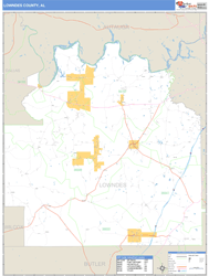 Lowndes County, AL Zip Code Wall Map