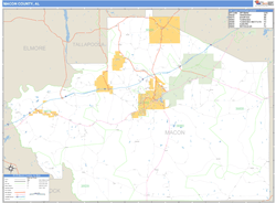 Macon County, AL Zip Code Wall Map