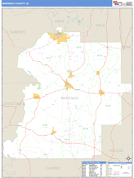 Marengo County, AL Zip Code Wall Map