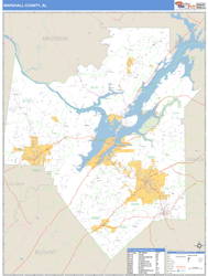 Marshall County, AL Zip Code Wall Map