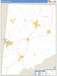 Pickens County, AL Zip Code Wall Map