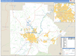 Tuscaloosa County, AL Zip Code Wall Map