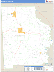 Washington County, AL Zip Code Wall Map