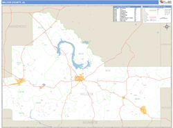 Wilcox County, AL Zip Code Wall Map