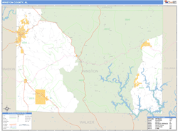 Winston County, AL Zip Code Wall Map