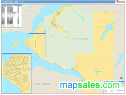 Anchorage County, AK Zip Code Wall Map