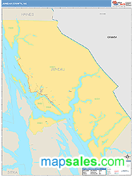 Juneau County, AK Zip Code Wall Map