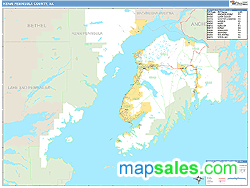 Kenai Peninsula County, AK Zip Code Wall Map