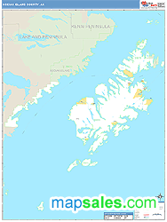 Kodiak Island County, AK Zip Code Wall Map