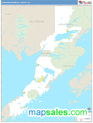Lake and Peninsula County, AK Zip Code Wall Map