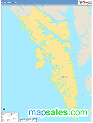 Sitka County, AK Zip Code Wall Map