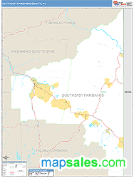 Southeast Fairbanks County, AK Zip Code Wall Map