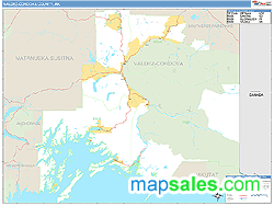 Valdez-Cordova County, AK Zip Code Wall Map